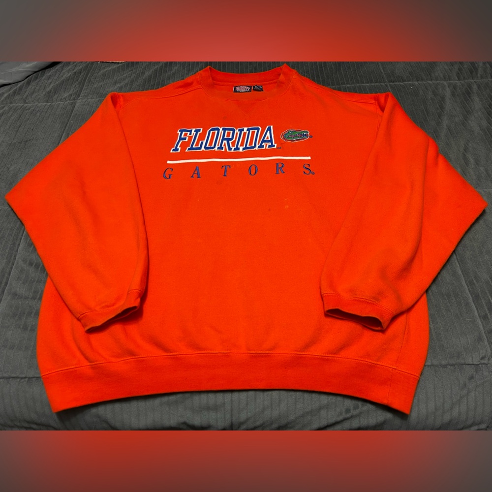 Vintage University of Florida Gators Sweatshirt Adult XL Orange Embroidered Logo